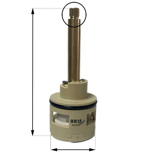 Measuring the diverter cartridge diagram